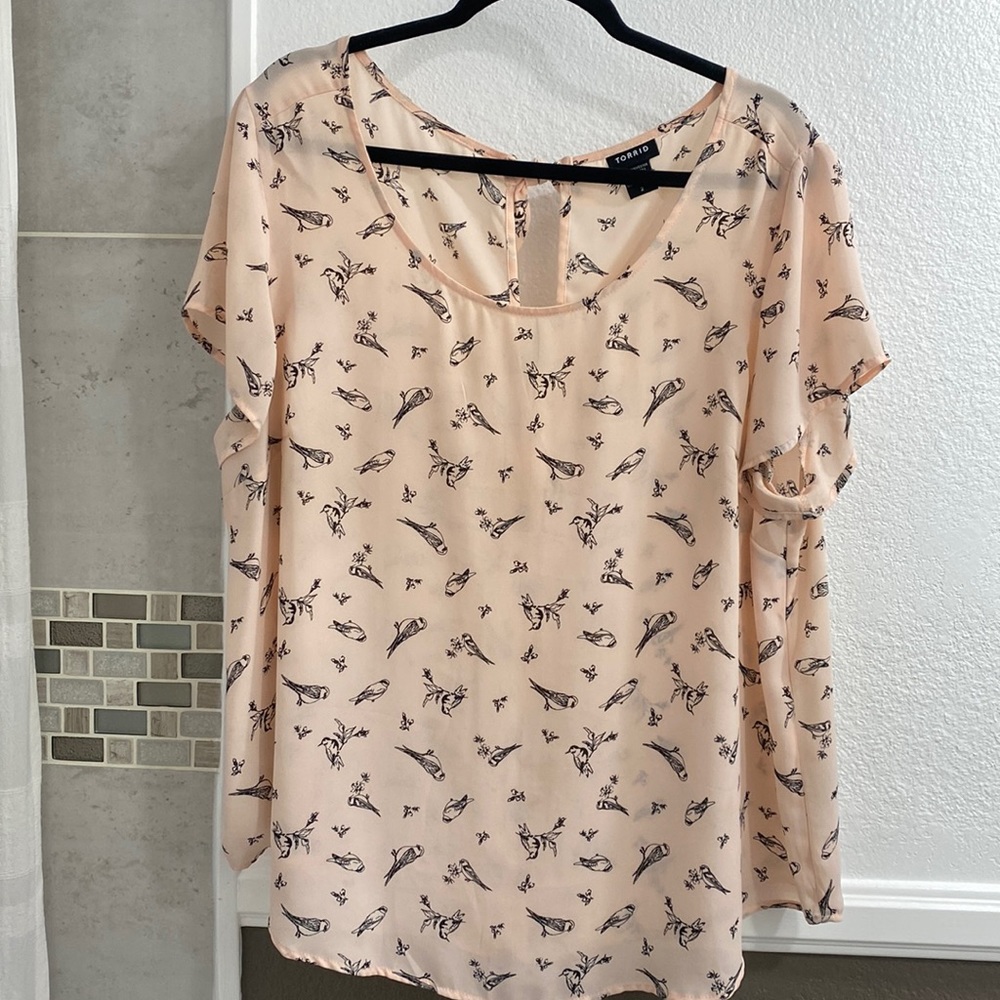 Torrid, Size 2, Pink and Black Blouse